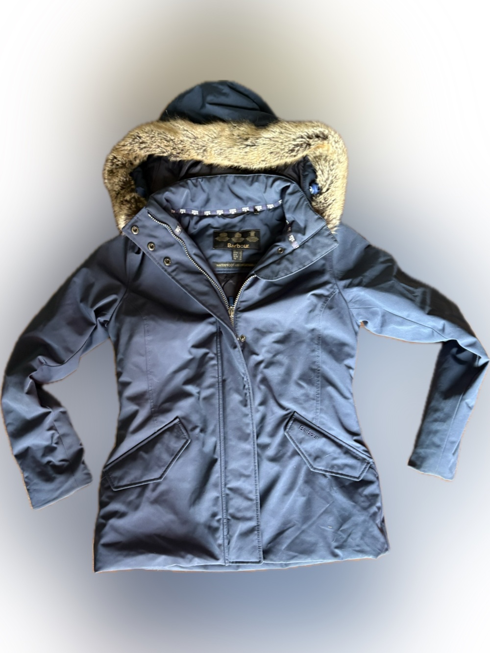 Barbour Cheviot Women’s Waterproof Breathable Hooded Parka Jacket US Size 4